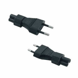 🔌 Flexibler Schuko-Stecker auf IEC C5 Adapter - Schwarz (2er Pack)