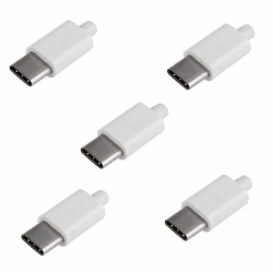 🔌 CY DIY 24pin USB 3.1 Typ C USB-C Stecker SMT Typ Stecker Stecker mit schwarzem Gehäuse Abdeckung, 5 Stück