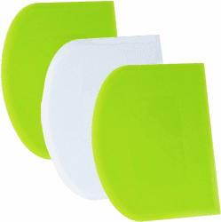 SURDOCA Teigschaber Teigkarte Teigschneider Teigspachtel Teigschaberkarte - 3P 4.7x3.7'' PE-Kunststoff BPA Frei Flexibel Scharfe Kante Ecken Anti-Rutsch Kuchenschaber