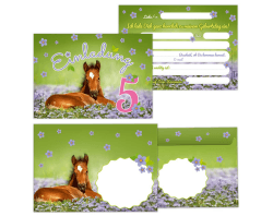 🐴 Einladungskarten Mädchen Pferd 5. Geburtstag Einladungsset