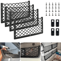 🚗 4 Stück Gepäcknetz 36 * 18CM Mit Haken - Kofferraum Netztasche Wohnmobil Aufbewahrungsnetz
