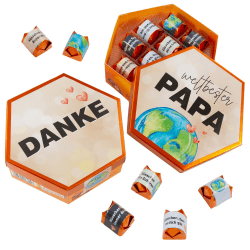 🎁 Aufkleber für Küsschen Pralinen - Geschenk Vatertag - Danke Weltbester Papa - dv1191