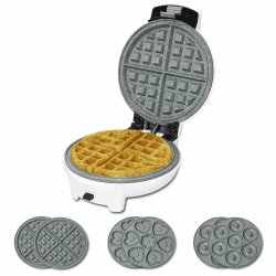 🧇🍩🧁 Cecotec Waffeleisen Fun Gofrestone.RockStone Antihaftbeschichtung, 3 austauschbare Platten