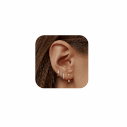 3 Paar Ohrringe Silber 925 Set für Damen 14 Karat Vergoldet 🌟 Hypoallergenes Knorpel Ohrringe Set 💎 Ohrringe Sets für Mehrere Piercings
