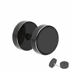 🔥 Fake Plug Ohrstecker aus Titan - 6 Größen - Schwarz 🔥