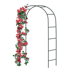 🌹🌿 Forever Speed Rosenbogen aus Metall Rankgitter 🏡 Garten Decoration und Verzierung 🌞 wetterfest 240 x 140 x 38 cm/Schwarz