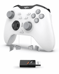 PXN P5 Wireless PC Switch Controller 2025 - Hall Joystick, 4-Makros, 3-Modi(2.4G/BT/SW), Hall Trigger, Vibration, 1000mAh, APP, FN, POM- Gaming Controller für PC, Switch, Android, iOS (Weiß) 🎮🕹️