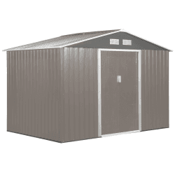 🌿🏠🔒 Outsunny Gerätehaus mit Fundament - Garten Schuppen Metall Grau 277 x 195 x 192 cm