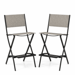 🌿🪑 COSTWAY 2er Set Outdoor Barhocker | Klappbare Barstühle für Garten & Poolbereich 🌞