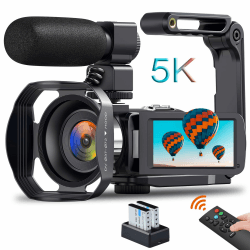 Videokamera 5K Camcorder, HD 64MP 30FPS IR Nachtversion Vlogging Kamera 📸