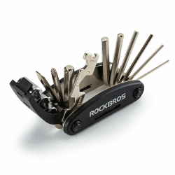 🔧🚲 ROCKBROS Fahrrad Multifunktionswerkzeug 16 in 1 Set Schwarz 🛠️