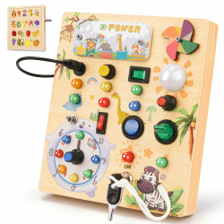Montessori Spielzeug Busy Board mit LED Lichtschalter 🧩🎨🔢