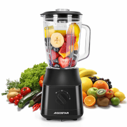 🌪️🍹 Aigostar Swift - Standmixer und Smoothie Maker, 1.5 Liter Glasbehälter, 800W, Schwarz 🍹🌪️