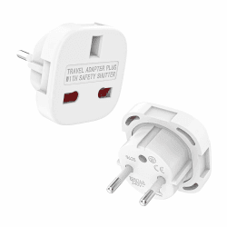 🔌🌍 VIEVRE 2 Stücke Steckdosenadapter England - Adapter UK auf EU