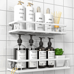 🚿 Duschablage Ohne Bohren | Rostfrei & Wasserdicht | 2 Stück Badezimmer Regal Organizer