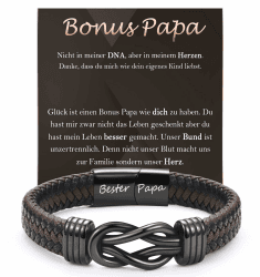 🎁 Bonus Papa Geschenk: Stylisches Lederarmband mit Karte