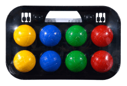 🎲🔴 Simba Boccia Spiel Tragekorb - 8 Kugeln 7x8cm - 2 Zielkugeln 🟢🔵