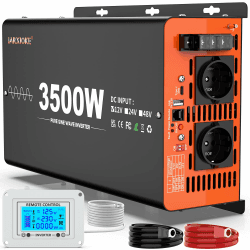 3500W Reiner Sinus Wechselrichter 12V 230V mit LCD-Fernbedienung 🌟