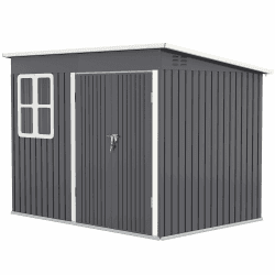 🏡🌿 Outsunny Metall Gerätehaus 4,13 m² mit Fenster und Pultdach in Dunkelgrau 🌳🛠️