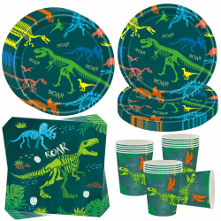 Dino Dinosaurier Partygeschirr Set für 16 Gäste 🦕🎉