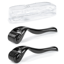 🌟 2 Stück Derma-Roller 0,5mm & 1,0 mm Bartroller Microneedling Roller 🌟