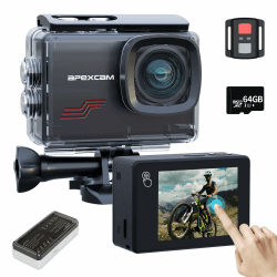 Apexcam M80pro mit 64G Karte Action Cam 4K60FPS 64MP WLAN Sportskamera 📷🌊