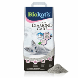 🐱✨ Biokat's Diamond Care Fresh Katzenstreu mit Babypuder-Duft - 10 L - Aktivkohle & Aloe Vera 🌿