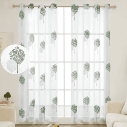 🌿🪴 Deconovo Gardinen Schals Vorhang Leinenoptik Transparent Dekoschal Stores 🪴🌿