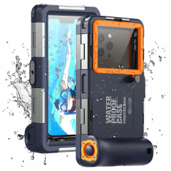 📸🌊 Unterwasser-Tauchgehäuse für Smartphones [15m/50ft] - Blau-Orange