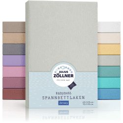👶🌟 Julius Zöllner Jersey Spannbettlaken für Baby- & Kinderbett | 100% Baumwolle | OEKO-TEX zertifiziert