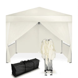 🎪 Faltpavillon wasserdicht Dachmaß 3 x 3 m UV Schutz 50+ Pavillon in Champagner mit 4 Seitenteilen 🎉