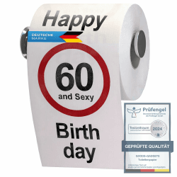 🎉 GOODS+GADGETS Lustiges Fun Klopapier zum 60. Geburtstag 🎂🚽