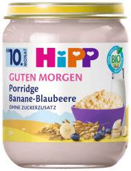 🥣 HiPP Bio Guten Morgen Porridge Banane-Blaubeere (6 x 160g) 🍌🫐