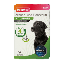 🐶🦟 Beaphar Zecken- & Flohschutz Halsband für Hunde | Reflektierend | Wasserfest | 1 STK