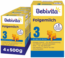 👶🍼 Bebivita 3 Folgemilch (4 x 500g) - Ab 10. Monat 👶🍼