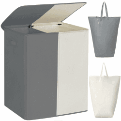 🌟Sonderangebot! WOWLIVE 154L Doppelter Wäschekorb mit Deckel 🧺