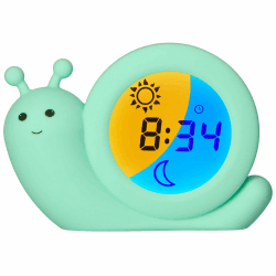 Alecto BC100BUNNY - pädagogischer Schlaftrainer, Nachtlicht und Wecker, Hase (Minzgrün) 🐰💤🌙