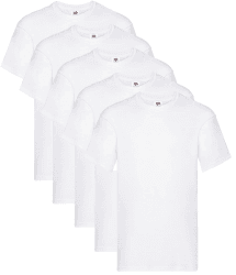 👕🍎 5er Pack Fruit of the Loom Herren T-Shirt - Weiß 🍇👕