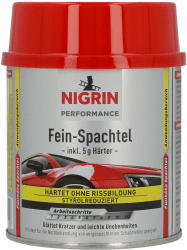 🚗 NIGRIN Performance Fein-Spachtel | Reparatur von Kratzern und Dellen | 245g + 5g Härter 🚗