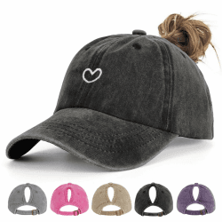 🧢🌞 HeyCaps Pferdeschwanz Baseball Cap Damen - Vintage Mütze