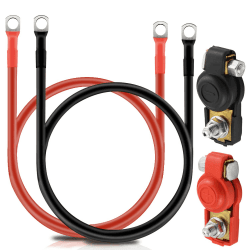 🚗🔋 YYWEi 2 Stück Auto Batteriekabel 93cm 16mm² Kupfer Stromkabel 4AWG 12V + 1 Paar Batterieschalter