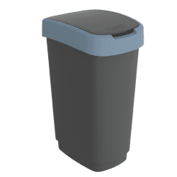 🗑️ Rotho Twist Mülleimer 50l mit Deckel, Kunststoff, schwarz/blau - Angebot