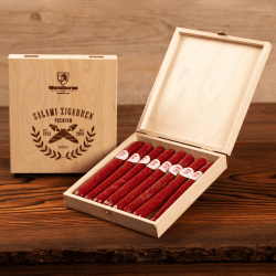 🎁 Hochwertige Salami Wurststicks in Holz-Geschenkbox - Perfektes Geschenk für Männer 🎉