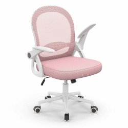 🪑 Ergonomischer Bürostuhl mit Mesh-Rückenlehne und Armlehnen | Naspaluro, Rosa