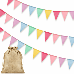 🎉 Alintor 3 Stück Wimpelkette Outdoor Wetterfest 🌈🎈