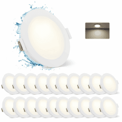 Gr4tec LED Einbaustrahler 230V IP65, 20 Stück LED Spots Flach 5W 4000K Neutralweiß 400LM
