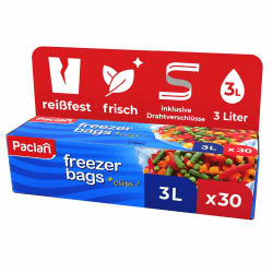 🌟 Angebot: Paclan Gefrierbeutel, 3 ltr (30er Pack) Transparent 🌟