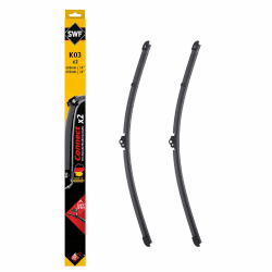 🚗 SWF Connect Wischer – K03 – Kit Aus in Deutschland Hergestellten Flachbalkenwischern Für Optimale Wischleistung 600mm/600mm – Vorne – 2er-Set, Black