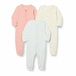 👶🌙 Amazon Essentials Unisex Baby Fußloser Schlafanzug 3er-Pack 🌟