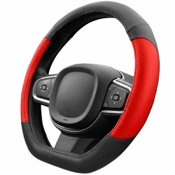 Upgrade4cars D-Form Lenkradbezug in Rot 🚗 | Lenkradschoner Universal 🌟 | Lenkradhülle für Sommer & Winter ❄️ | Autozubehör Innenraum Deko